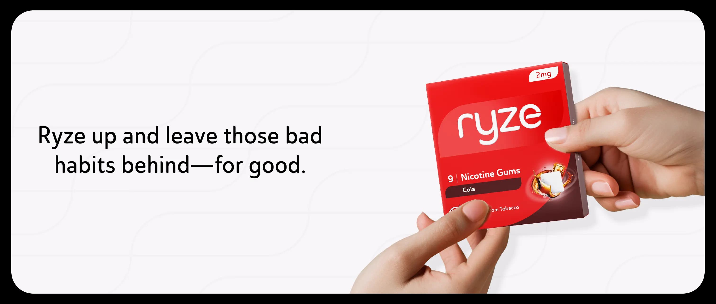 Hand holding Ryze gum